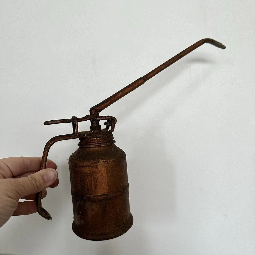 Antique Symons Copper Oil Can Rocanvilla Saskatchewan Canada Industrial Decor